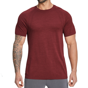 <span class=keywords><strong>T</strong></span>-<span class=keywords><strong>shirt</strong></span> de sport pour homme, coupe ajustée, jersey uni, sans couture, respirant, design uni, pour la salle de sport, le yoga, la randonnée en plein air et la maison - Product Image 1