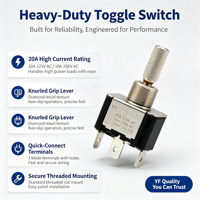 Sakelar Toggle Rocker AC 10A/125V Heavy Duty ON/OFF 2 Posisi Logam IP53 2P Peralatan Listrik DSHP02TSGER SPST