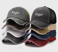 Gorra Trucker Deportiva Vintage de Algodón Lavado con Malla y Logotipo Bordado Personalizado, con Cierre de Hebilla Metálica