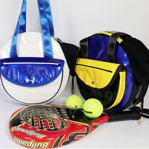 Sac à dos de pickleball BSCI, sac à bandoulière pour raquette de padel en cuir PU personnalisé, forme ronde, sac fourre-tout pour pickleball - Product Image 4