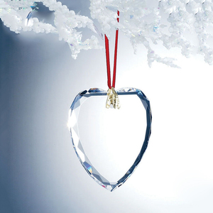 Popular en forma de corazón patrón de texto adornos de cristal decoración de Navidad ornamento personalizado - Product Image 4