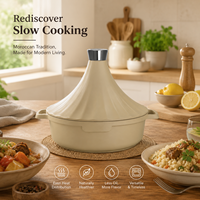 Pot à tajine en aluminium moulé de grande capacité pour la cuisson, pot à tajine marocain traditionnel pour des repas délicieux, pot à fruits de mer
