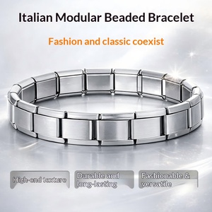 Bracciale Modulare Unisex in Acciaio Inossidabile Italiano, Catena Placcata Argento e Oro, Design Compatto di Nicchia, Fai-da-te, Delicato e Versatile - Product Image 4