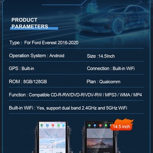 Reproductor Multimedia Navihua de Nuevo Diseño de 14.5 Pulgadas, Radio Estéreo para Pantalla Vertical Tesla, Audio para Ford Ranger Everest 2015-2020 - Product Image 4