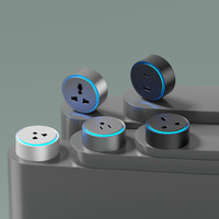 Prise coulissante ultra-fine avec interrupteur individuel et lumière LED 16A, rail d'alimentation mobile