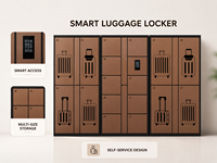 Casillero Inteligente para Equipaje con Compartimentos de Varios Tamaños, Gabinete Electrónico de Almacenamiento de Equipaje de Autoservicio para Hoteles, Centros Comerciales y Espacios Públicos