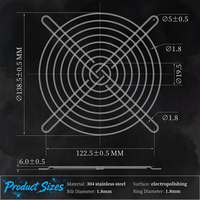 Grille de protection pour ventilateur DC GBOC 15 cm, véritable acier inoxydable 304, protection anti-doigts, utilisée pour grille de ventilateur de 6 pouces (150 mm) en treillis métallique