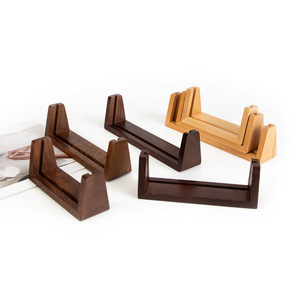 Support de cadre photo en bois en forme de U, rectangulaire, pour table, en noyer durable, orientation horizontale - Product Image 2
