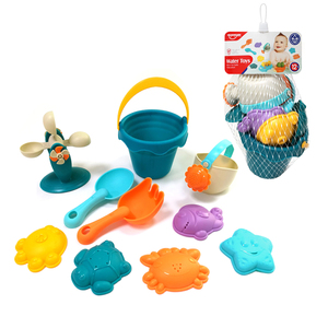 Juguete de <span class=keywords><strong>playa</strong></span> para niños pequeños, juego de rastrillo, pala, Tortuga, cangrejo, agua, 9 Uds. - Product Image 1