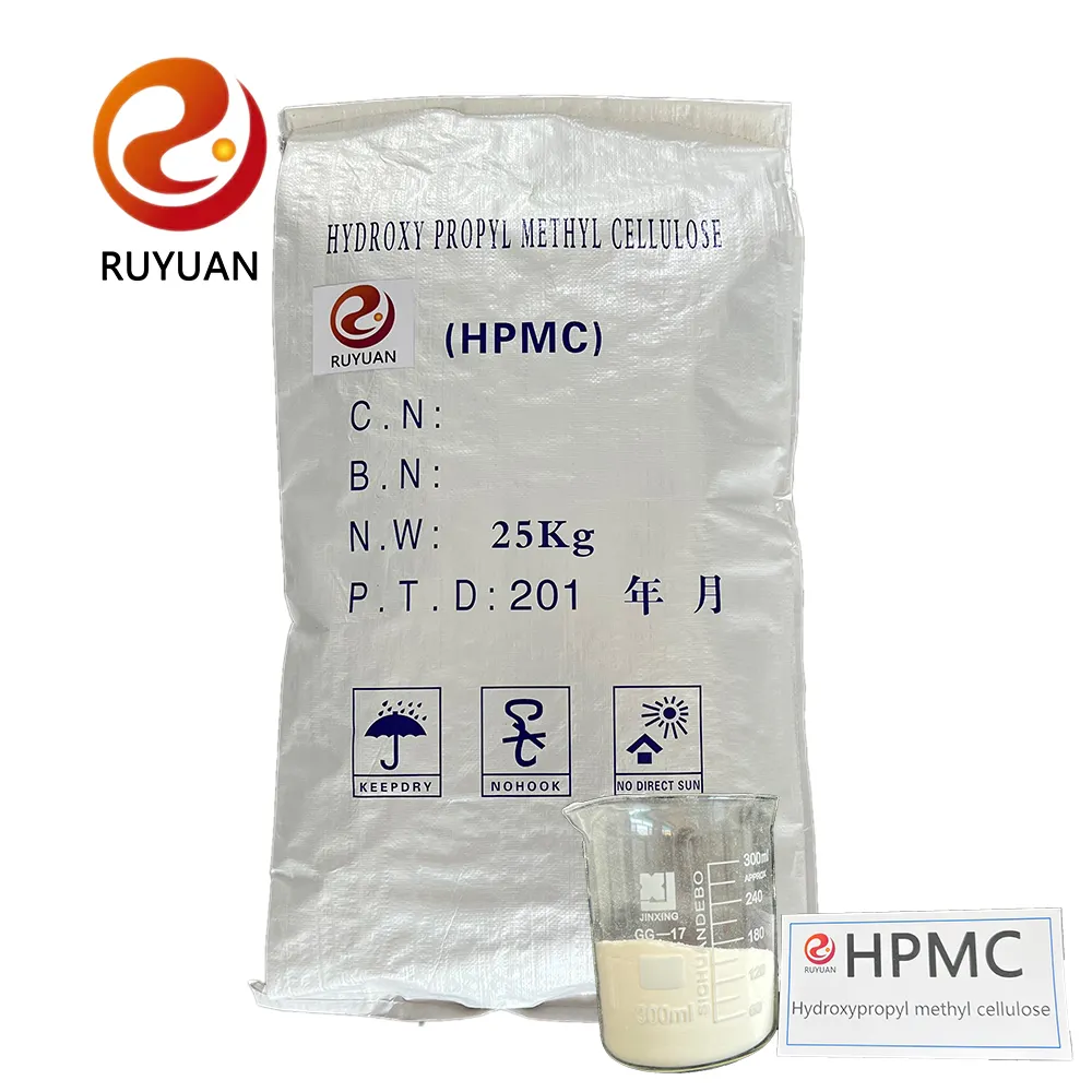 Addensante adesivo per piastrelle in cemento hpmc con etere di cellulosa chimica Ruyuan per liquido HPMC