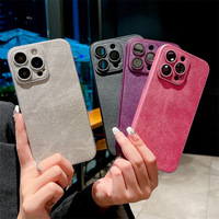 Étui de téléphone en cuir texturé tout contour pour iPhone 17 Pro Max 16 Pro, avec protection d'objectif intégrée pour 15 Pro et motif denim