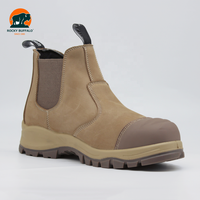 Bottes de sécurité Rocky Buffalo S3 Chelsea en cuir nubuck pleine fleur, acier, imperméables, bottes de travail industrielles personnalisées