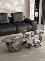 Ensemble de table basse en métal extensible et convertible Microlite, style italien, luxe léger, moderne, haut de gamme, pour petit salon familial