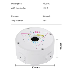 Boîtier de caméra dôme CCTV universel <span class=keywords><strong>étanche</strong></span> en ABS, supports de fixation, boîte de jonction, blanc, directement de l'usine - Product Image 5