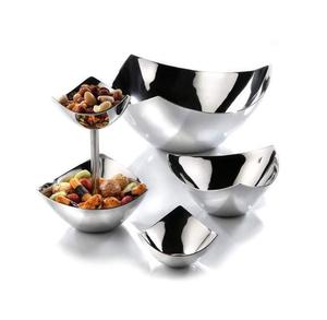 Bol de service élégant en acier inoxydable avec base pour hôtel, restaurant et service de banquet - Product Image 2