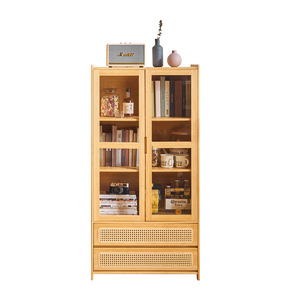 Étagère sur pied de style japonais Zhui Zhu avec portes, cloison de 15 mm, armoire de rangement pour salon, usage étudiant - Product Image 5