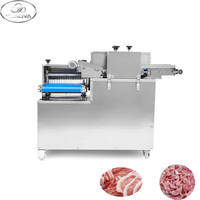 Trancheuse à viande industrielle à double moteur en cuivre de 1500 W, épluchage, découpe en dés, boîtier en acier inoxydable, production de 550 kg/h