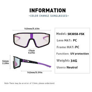<span class=keywords><strong>Lunettes</strong></span> de soleil photochromiques pour <span class=keywords><strong>moto</strong></span>, coupe-vent, pour sports de plein air, nouvelle collection 2026, best-seller des fabricants de matériel sportif - Product Image 3