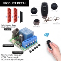 Module récepteur de relais RF universel sans fil DieseRC, 12V CC 1 canal avec 2 émetteurs, conception à code d'apprentissage