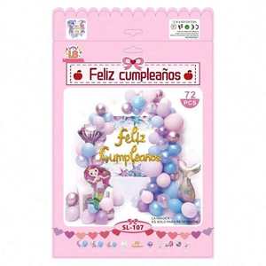 Arche de ballons décoratifs Ls, 72 pièces, décoration de fête d'anniversaire pour enfants, Sl-107 - Product Image 1