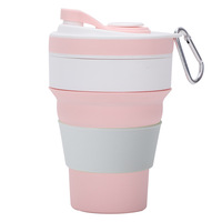 Gobelet à café pliable en silicone personnalisé de 350 ml, bouteille d'eau réutilisable et pliable pour adultes, pour les voyages