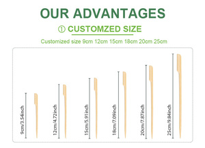 Biểu tượng tùy chỉnh dùng một lần 9/12/15/18cm tre mái chèo Kebab xiên - Product Image 2