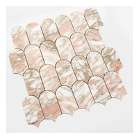 Haute Qualité De Luxe Pierre Marbre Mosaïque Carrelage Plume Carrelage Rose Europe Style Mosaïque Pour Art Déco Cuisine Salle De Bains Carrelage Mural