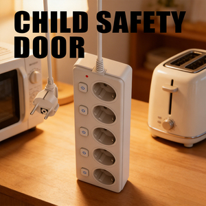 Protector <span class=keywords><strong>de</strong></span> Sobretensión para Enchufes Europeos <span class=keywords><strong>con</strong></span> Interruptores Separados, Regleta <span class=keywords><strong>de</strong></span> Alimentación Múltiple para Hogar y Oficina - Product Image 1