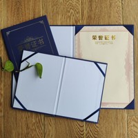 Feuille d'or personnalisée Logo diplôme papier couverture en cuir PU carton imprimé couverture pour titulaire de certificat enduit carte de voeux