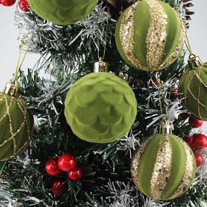 Adornos Navideños Brillantes con Efecto Flocado, Bolas Decorativas para Árbol de Navidad, Adornos Colgantes para Crear Ambiente Navideño, Set de Accesorios Navideños - Product Image 1