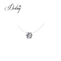 Collier pendentif ligne de pêche invisible Daisini orné de cristaux Swarovski Bijoux Design simple Accessoire de mode