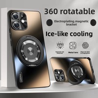 Coque en acrylique pour iPhone 11 et Pro Max, avec support magnétique électroplaqué, design givré scintillant, résistante aux chutes, coque souple