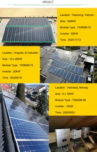 แยงซีพลังงานแสงอาทิตย์ชุดที่สมบูรณ์ระบบแผงเซลล์แสงอาทิตย์20kw ในตารางระบบพลังงานแสงอาทิตย์