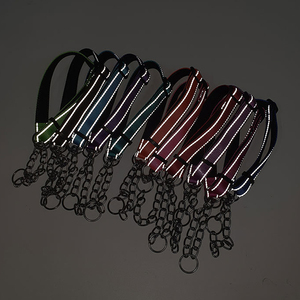 Collar de Perro Moderno y Lujoso Reflectante de Nailon y Metal, Cadena en P Anti-Explosión, Resistente a Impactos, Ajustable, Cadena de Seguridad Duradera para Uso en Exteriores - Product Image 4