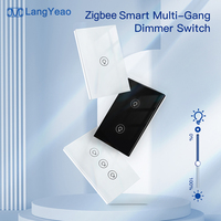 Interrupteur intelligent à intensité variable LangYeao 1/2/3 voies Tuya Zigbee, norme américaine, gradation progressive de 1% à 100%, compatible avec Alexa et Google Home
