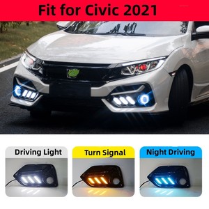 Đèn chạy ban ngày MRD cho <span class=keywords><strong>Honda</strong></span> Civic 2021, đèn cản trước DRL Civic 10 thế hệ, có ba màu, cung cấp trực tiếp từ nhà máy - Product Image 4