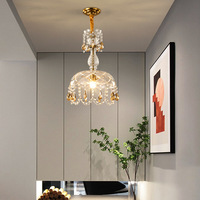 Lustre suspendu en cristal de luxe nordique pour chambre à coucher, petite suspension E14, éclairage créatif pour bar, restaurant, entrée, couloir