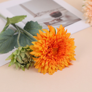 Grand tournesol artificiel floqué à 2 têtes en soie – Effet naturel, toucher réel, longue durée (3-5 ans) pour mariages et décoration intérieure - Product Image 5