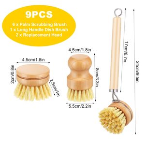 Cepillo de Cocina de Bambú Premium, Herramienta de Limpieza Natural Sin Químicos para Platos, Tazones y Utensilios de Cocina - Product Image 5