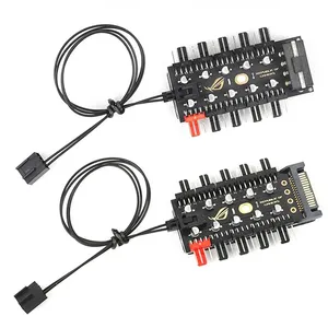 Multi-Way Splitter Koelventilator Hub Pc Computer Ide/Sata 1 Tot 10 8 4 Pin 4pin 12V Stopcontact Pcb Adapter Led Switch
