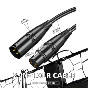 2-in-1 0.5m <strong>XLR</strong> Shielded Audio Cable with PVC Jacket 3Pin Balanced Male to Female Connector for <strong>XLR</strong> <strong>Mixing</strong> Console DVD Player - Product Image 2