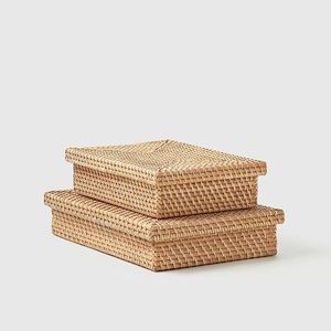 Caja de Almacenamiento de Ratán Rústico Ecológica Más Vendida con Tapa, Forma Rectangular para Guardar Alfombras y Colchonetas - Product Image 5