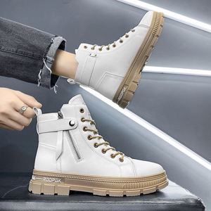 Bottes en cuir décontractées à fermeture éclair, nouvelle mode automne-hiver - Product Image 4