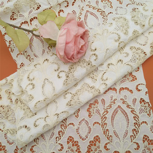 Nouveau style de dentelle française brodée florale, dentelle de luxe en coton, tissu en polyester pour vêtements et textiles - Product Image 4