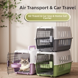 Transportadora de Mascotas de Plástico Rígido de Carga Superior con 2 Puertas, Diseño Sólido, Casa Plegable para Gatos Grandes, Medianos y Pequeños - Product Image 1