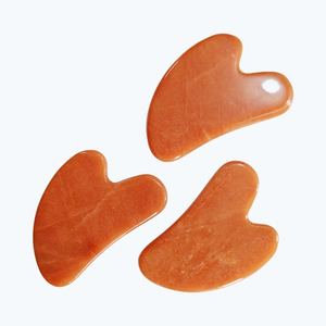 Rouleau de massage facial en jade aventurine rouge naturel pour amincir et lifter la peau, ensemble de rouleaux de jade et Gua Sha - Product Image 3