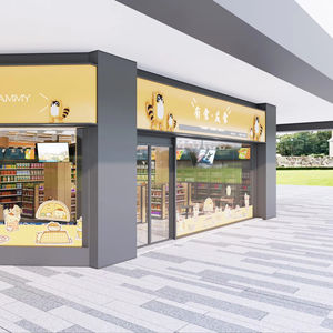 Góndola de <span class=keywords><strong>Farmacia</strong></span> de Acero Personalizable de Doble Cara con 6 Niveles, Paneles de Madera Contrachapada y Marcos Laterales Ranurados - Product Image 1