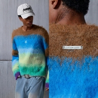 Farbverlauf Flauschiger Mohair-Pullover Rundhals-Ombré-Strickpullover Winter-Warm Großhandel Großbestellung Maßgefertigte Strickware