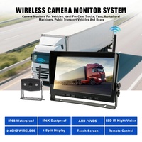 Sistema de Cámara de Visión Trasera Inalámbrica 1080P para Autobús, Camión, Coche, con Monitor IPS de 10 Pulgadas, Kit de Grabación DVR