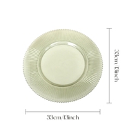 Assiettes de mariage SLC754-5 de 13 pouces, assiettes à dîner de haute qualité, vertes, rondes, transparentes, en plastique, assiettes de présentation